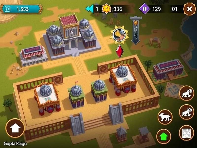 Gupta Reign Gameplay Screenshot Showing City Building